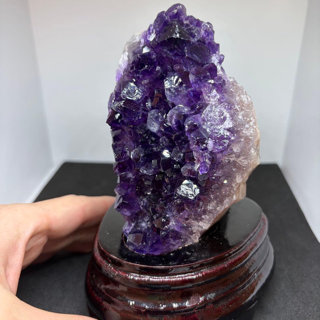 305 天然石 アメジスト クラスター 【台座付き】