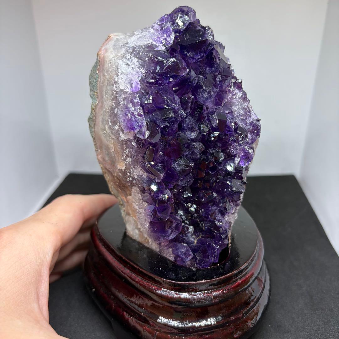 305 天然石 アメジスト クラスター 【台座付き】