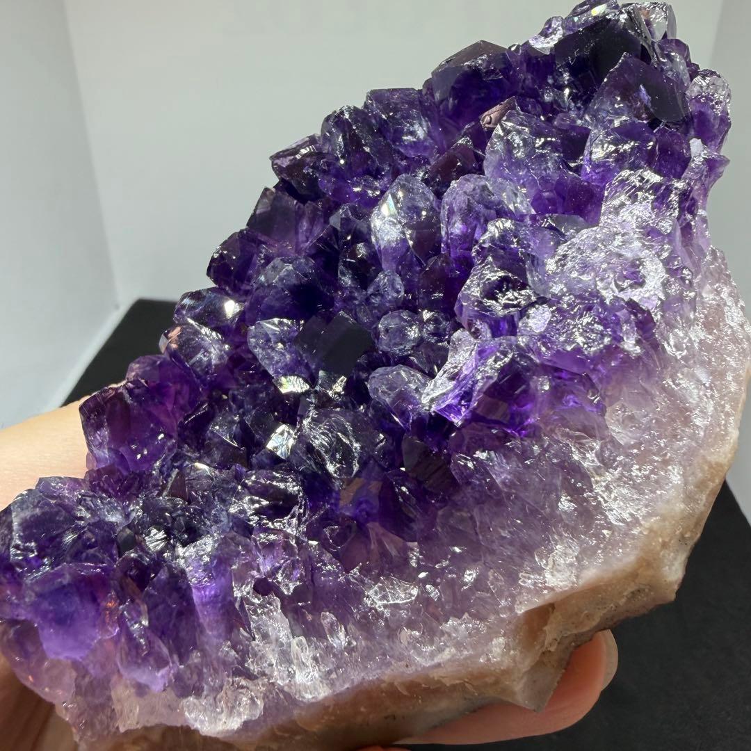 305 天然石 アメジスト クラスター 【台座付き】