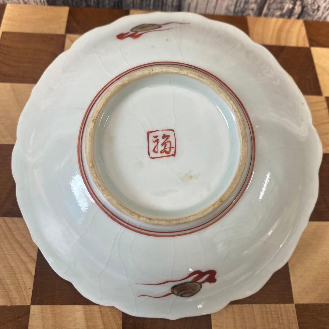 骨董　九谷焼　明治　印刻小鉢　焼物　白磁　3枚セット
