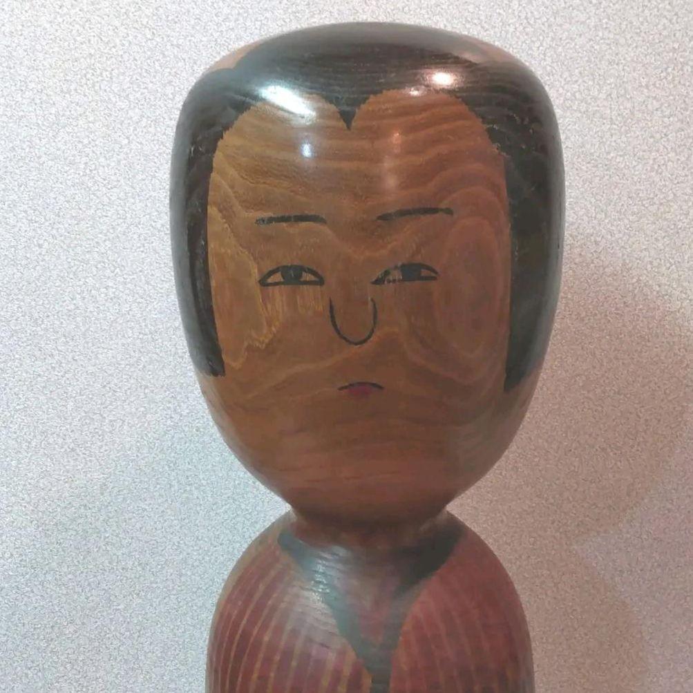 76*Z135伝統こけし 秋田木地山 小椋久太郎 彫刻 置物 絵画 人形