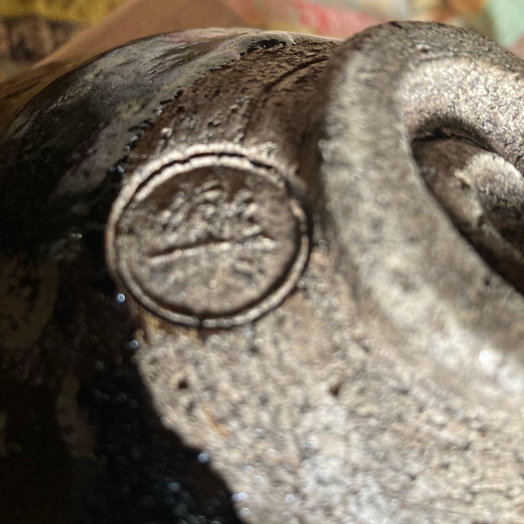 『黒楽茶碗』共箱無　時代物　￼13.3×6×4.7cm 茶道具