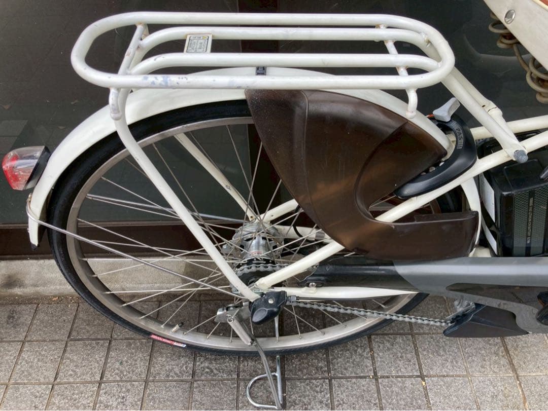 中古電動自転車 ヤマハ PASナチュラ ホワイト 横浜　№3717