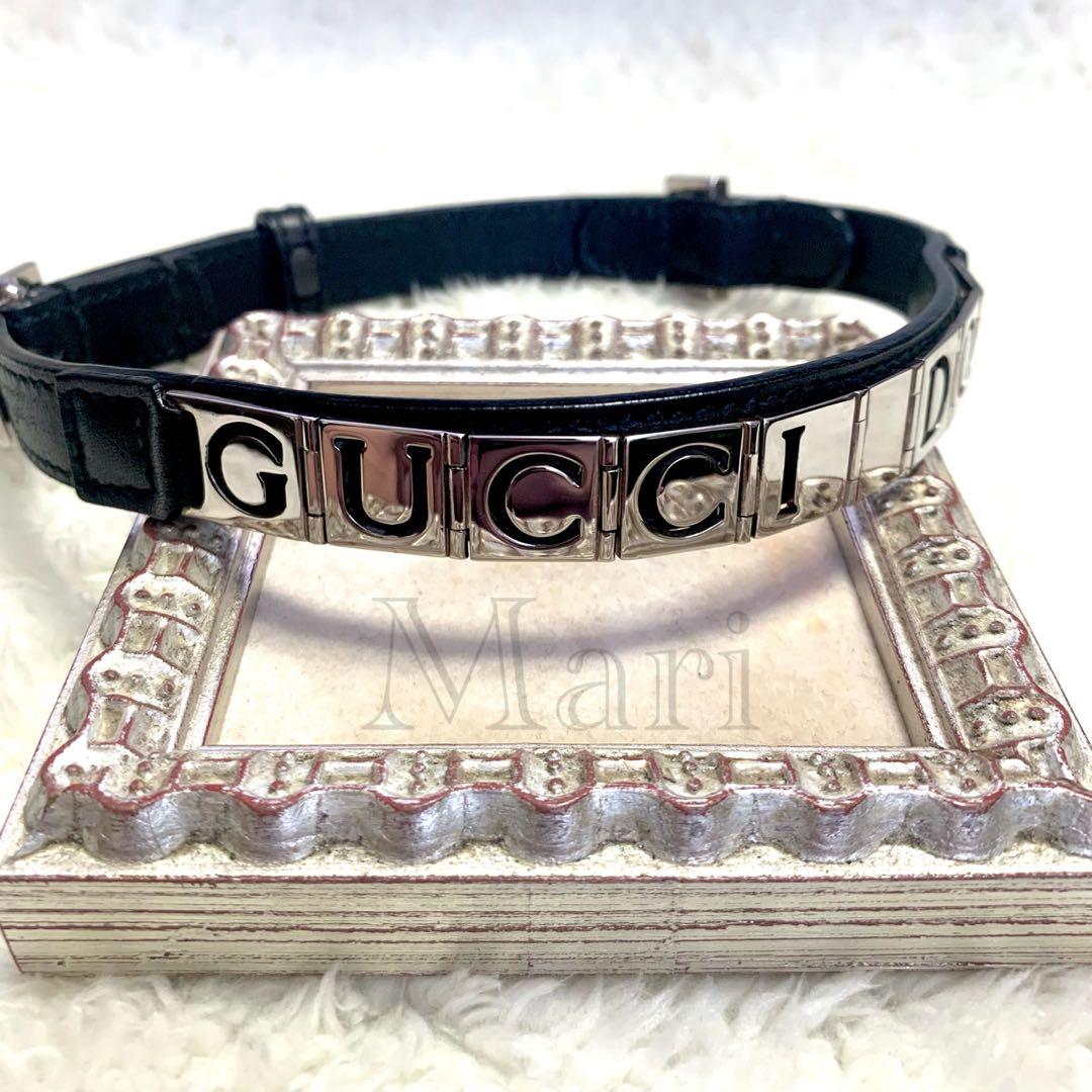 犬首輪【74】【GUCCI】 犬用 レザー 首輪 【超美品・グッチ】