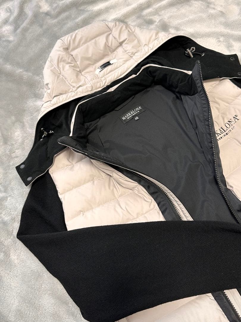 銀座SIX マークアンドロナ　ニット切替フーディーダウンジャケット　48（L）