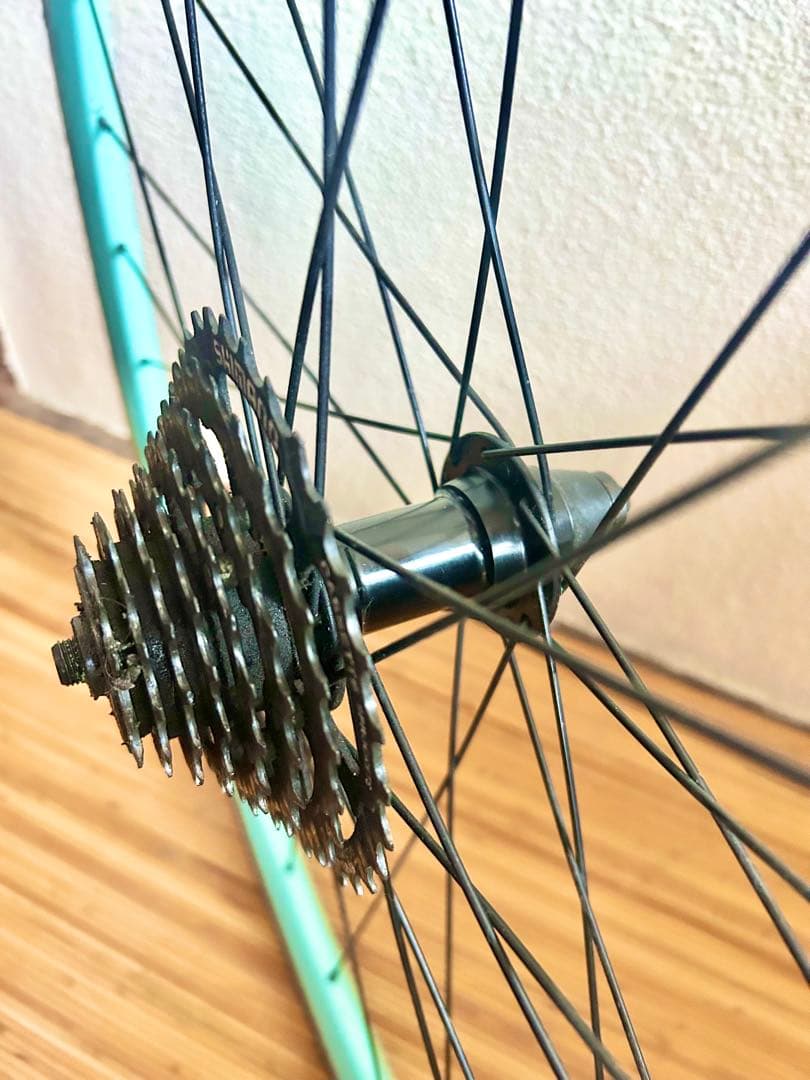 ビアンキ【Bianchi純正】クリンチャーホイール＆タイヤ後輪★珍しいチェレステ