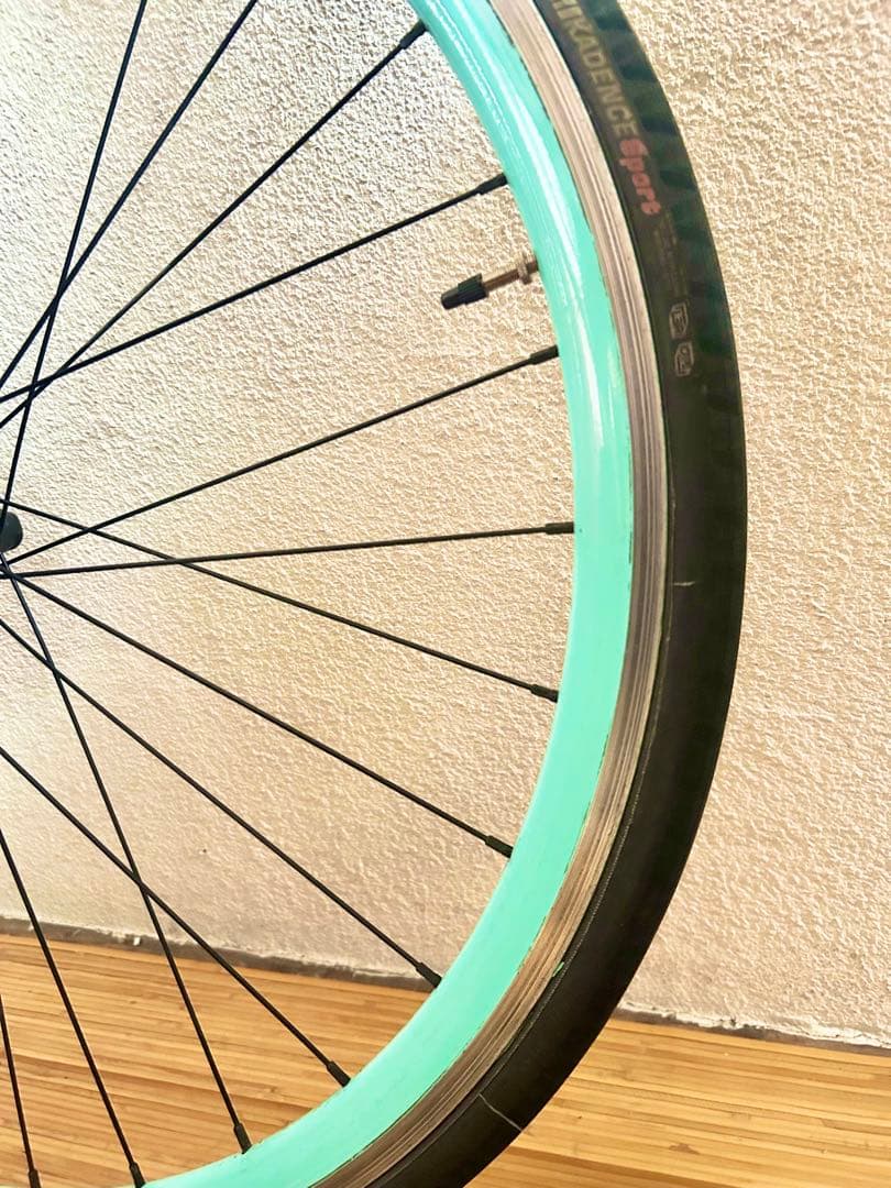 ビアンキ【Bianchi純正】クリンチャーホイール＆タイヤ後輪★珍しいチェレステ