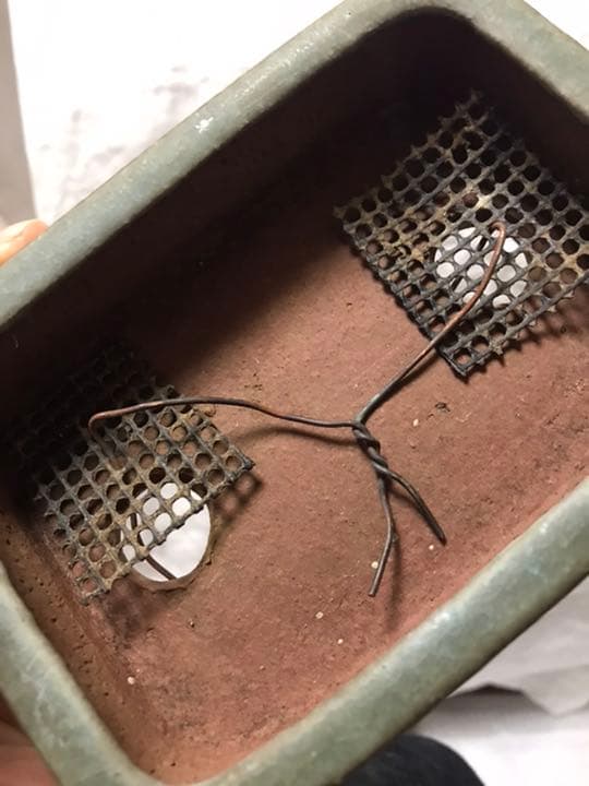 盆栽鉢　時代ミニ盆栽鉢燿山長方鉢2個山野草サボテン多肉植物