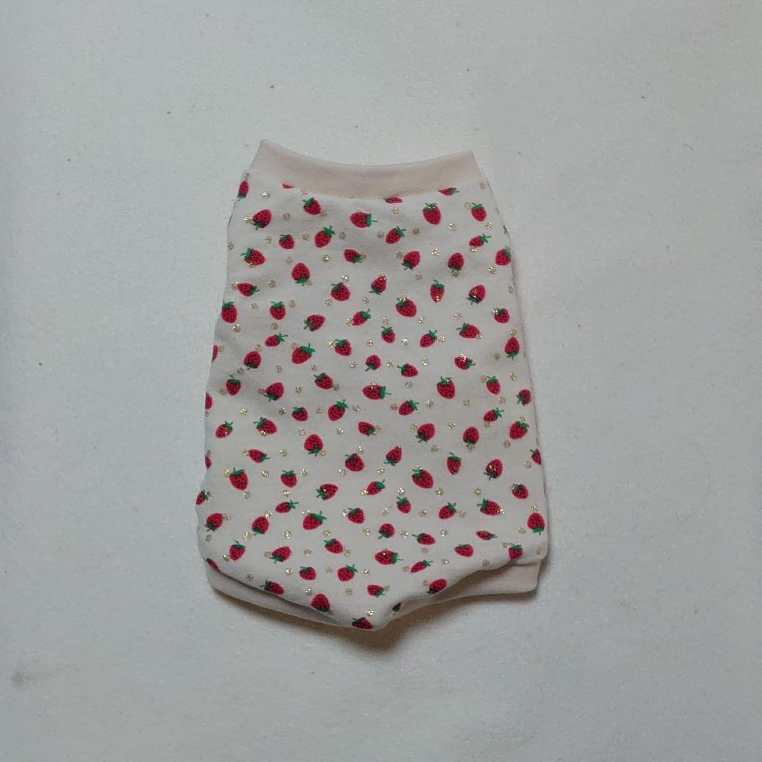 犬服 S わんこの普段着　いちごにラメドット