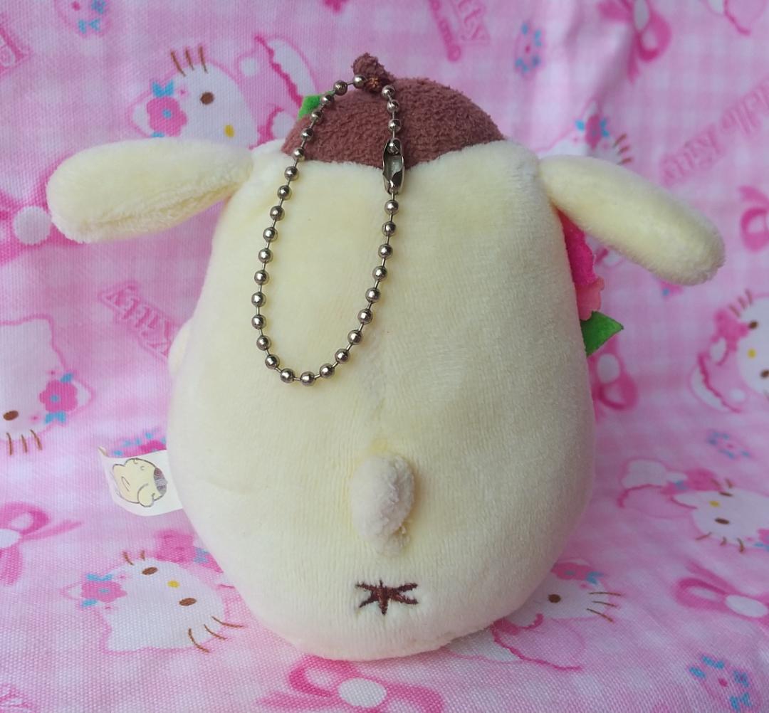 ポムポムプリン　ぬいぐるみ　マスコット　キーホルダー　お花　葉っぱ　レトロ