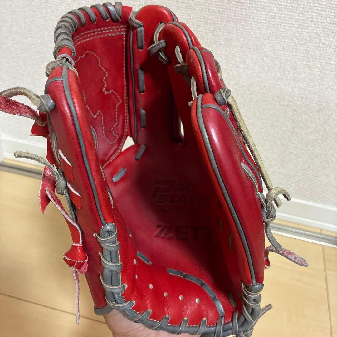 ZETT PROSTATUS 軟式グローブ レッド　投手用