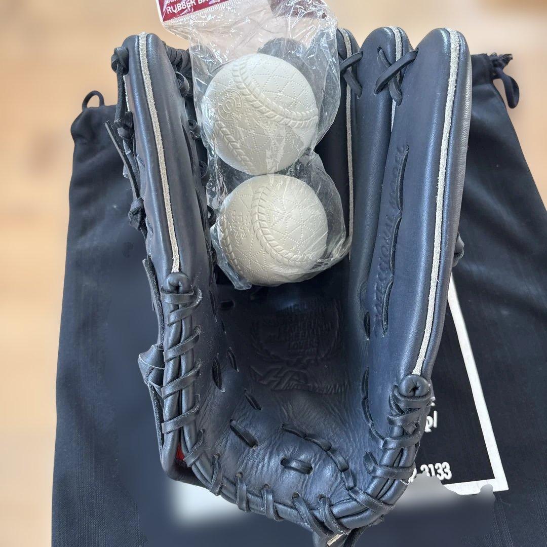 HATAKEYAMA TH-177WB 軟式用グローブ 黒 1985