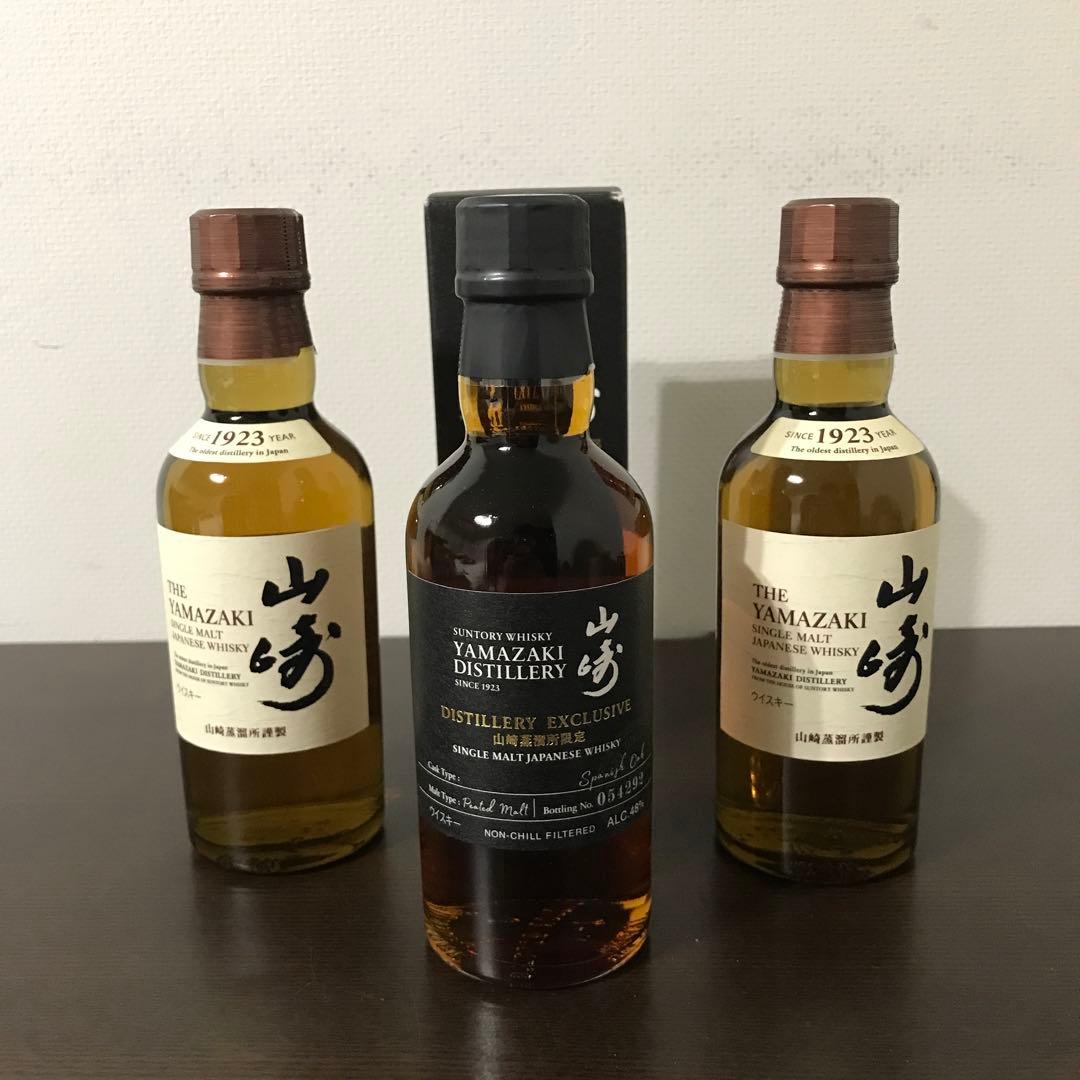 山崎蒸溜所限定　ウイスキー 180 山崎ウイスキー 180ミニボトル 3本