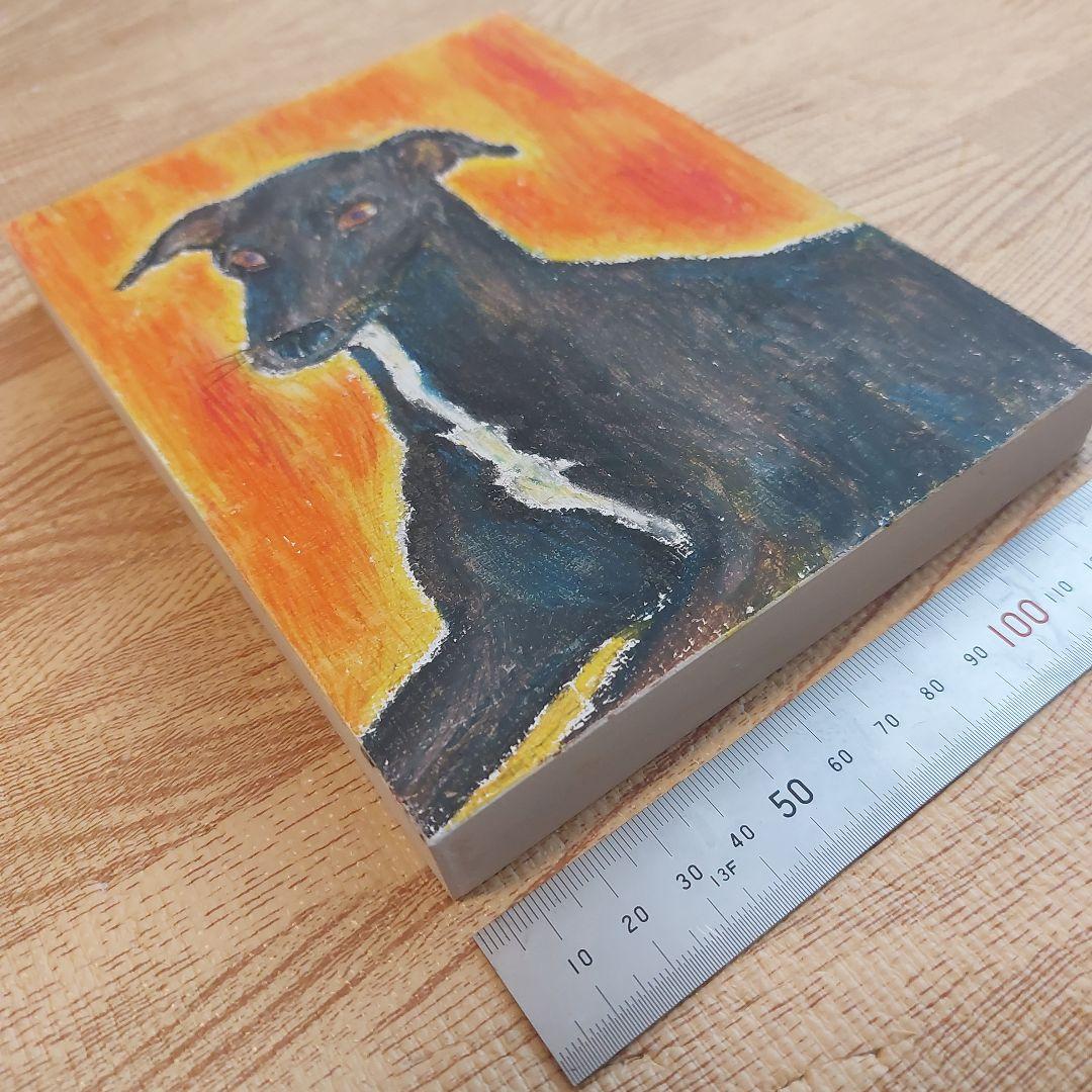 イタリアングレーハウンド クレヨン画 肖像画 犬 イタグレ 手描き インテリア