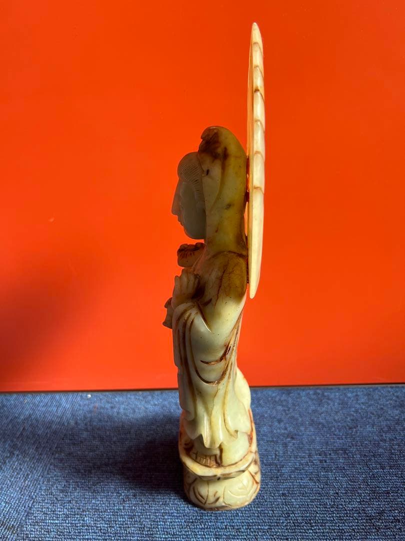 1293 特上彫 如意観音 観音菩薩 開運厄除 仏教美術 仏像 置物 彫刻工芸品