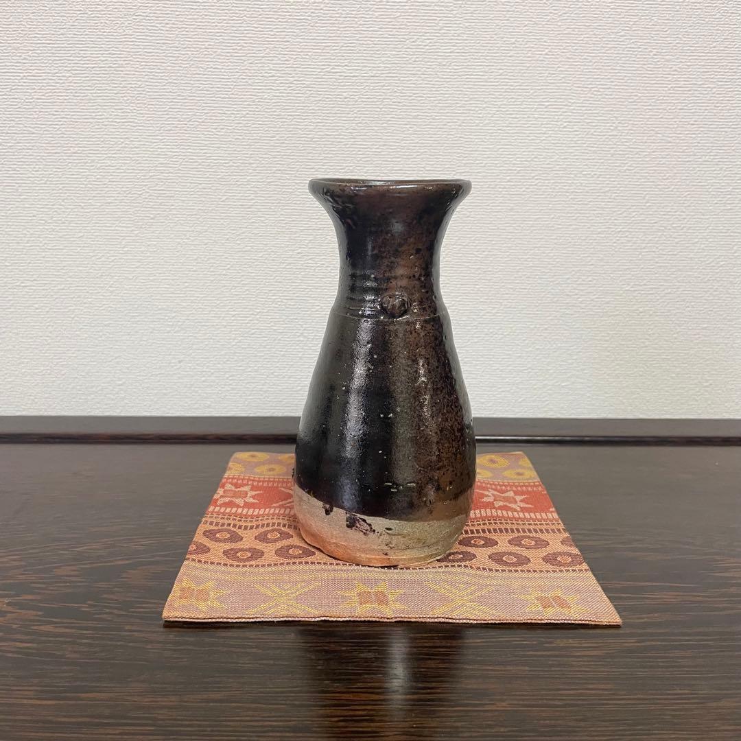 薩摩焼 元立院 黒さつま 黒釉 花生 花入 花器 花瓶