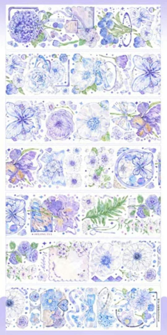 巻売 470★ 海外 マスキングテープ マステ PET 装飾 花 蝶 虹光