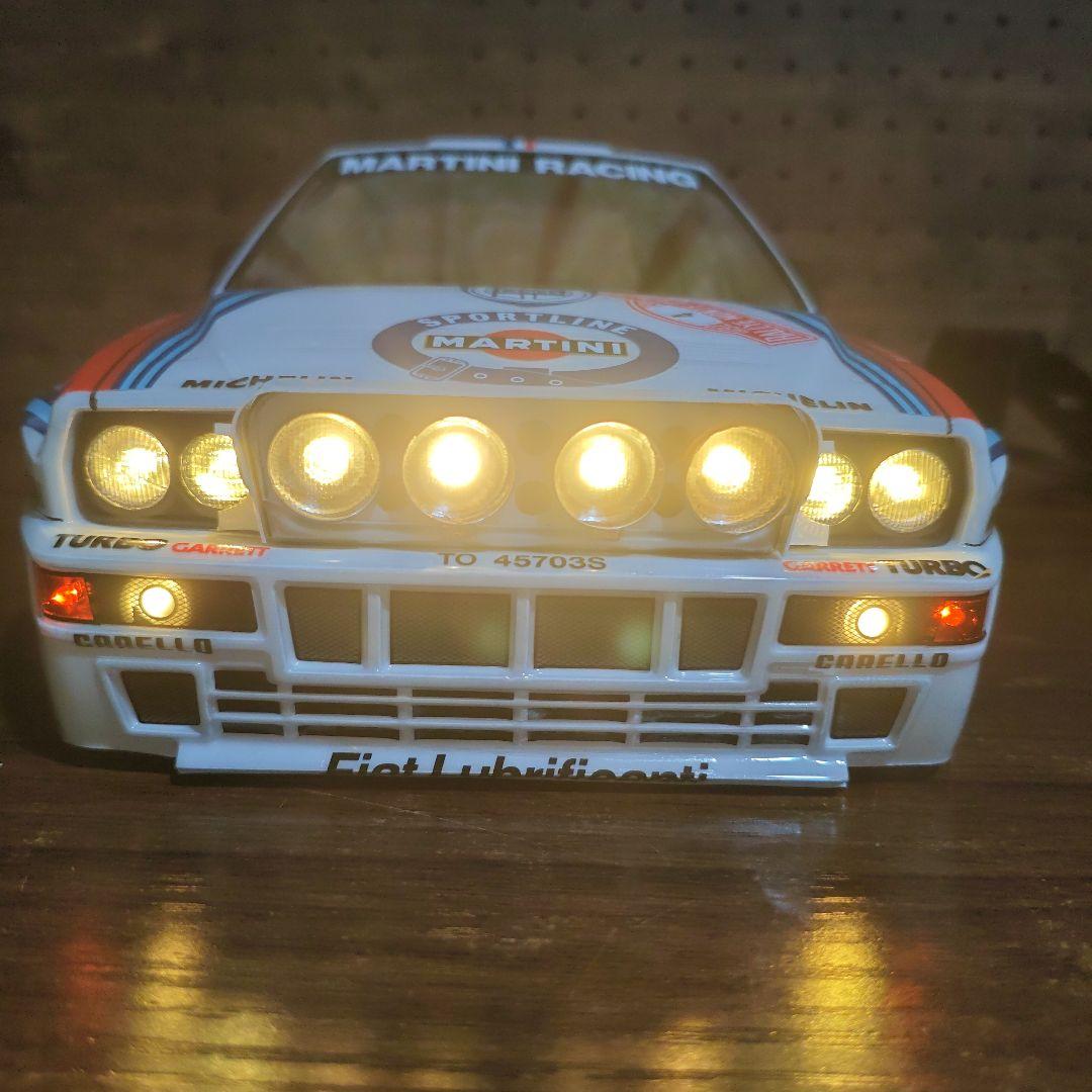 タミヤ　ランチアデルタ　ラリー　ボディ　電飾施工済