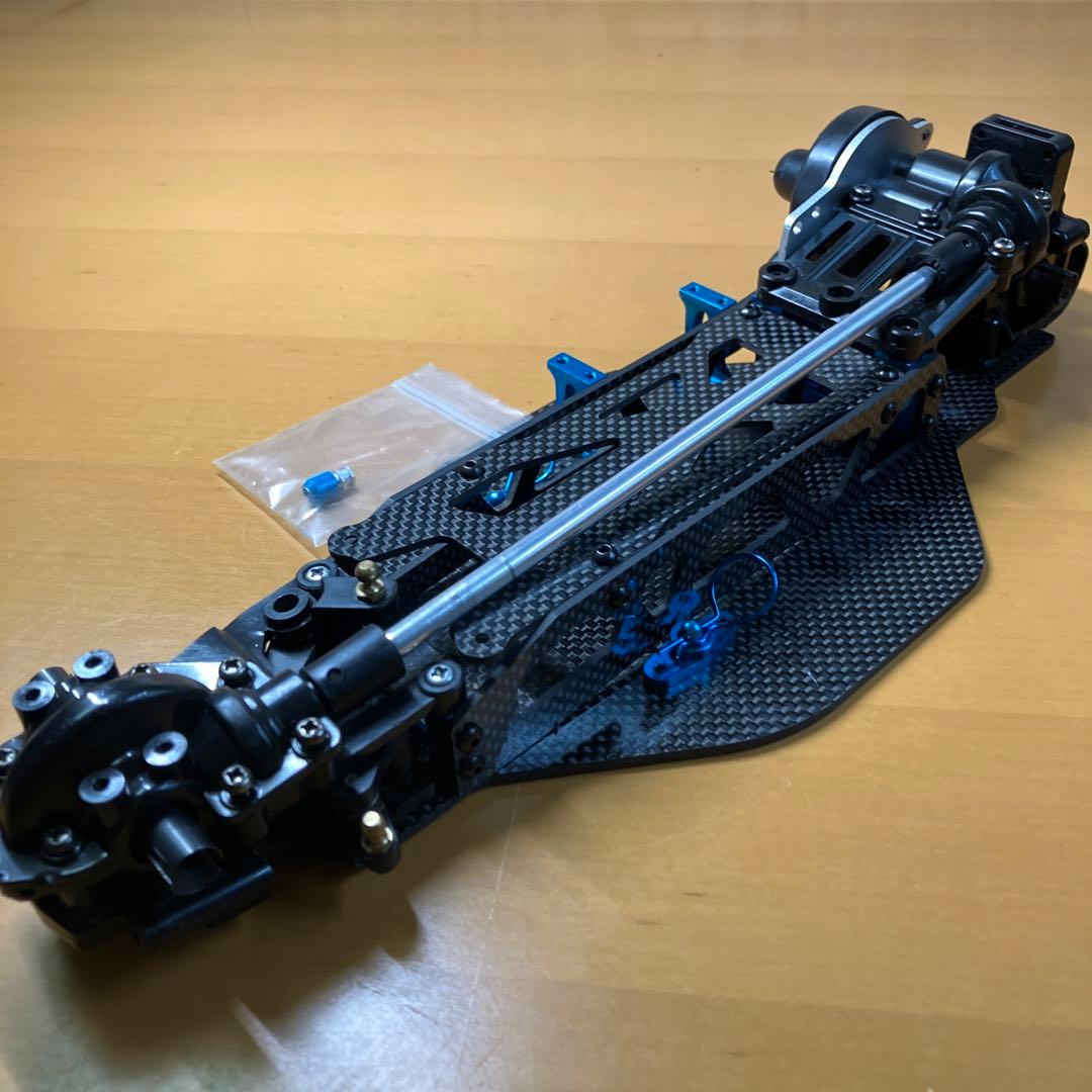 【レア】タミヤ ラジコン DF03 カーボンシャーシ　前後ギアボックス付き