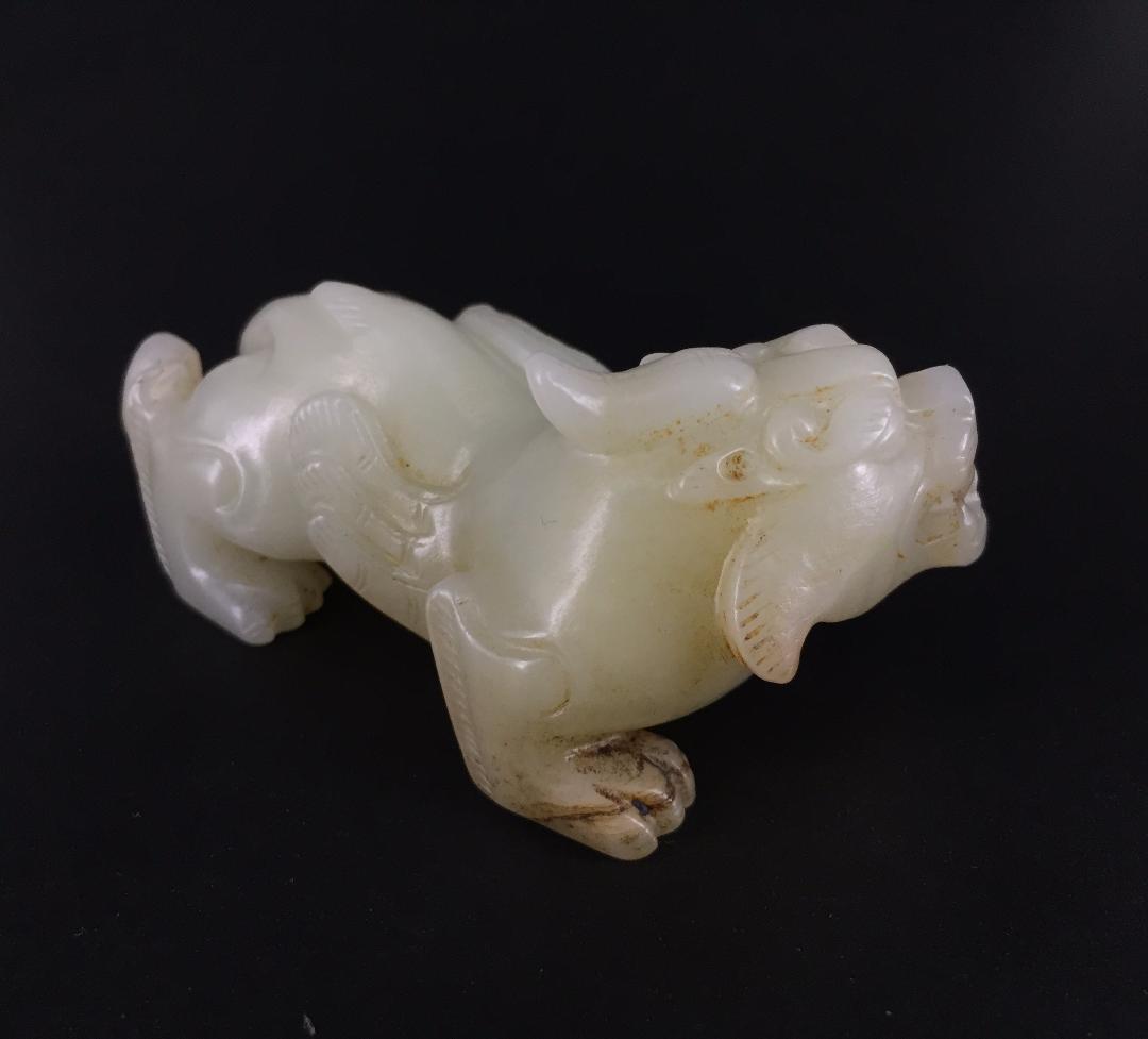 漢代 瑞獣貔貅置物 古玉老玉和田玉 中国美術骨董工芸品 収蔵品