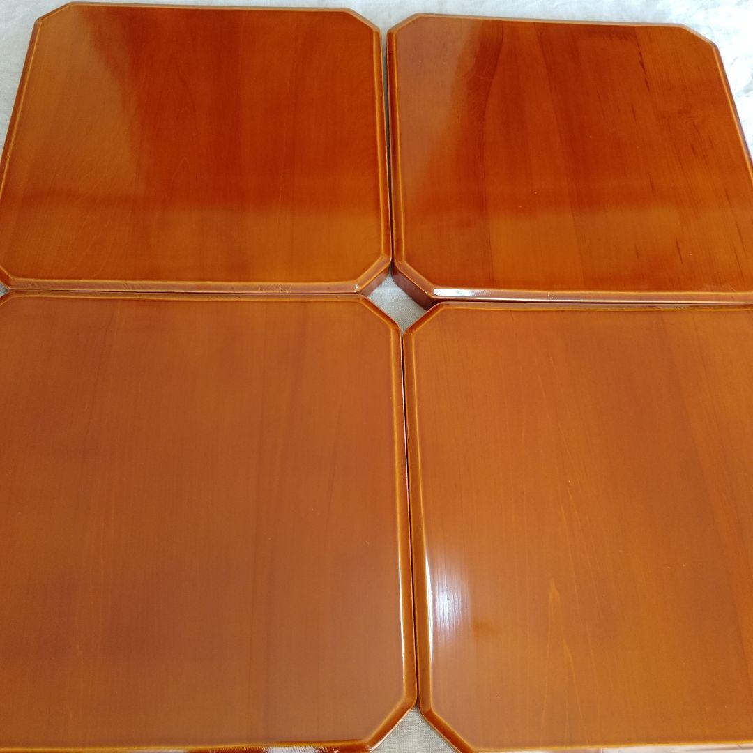 飛騨春慶　春慶塗　懐石膳　四角盆　4枚