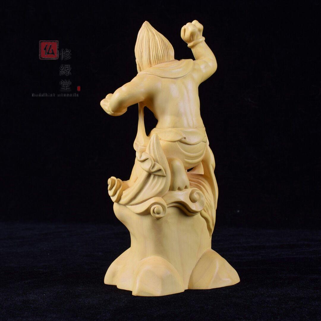 【修縁堂】高品質 木彫仏像 火神立像 彫刻 仏教工芸 柘植材 仏師で仕上げ