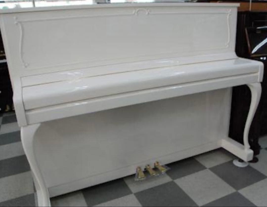 ホワイト アップライトピアノ
