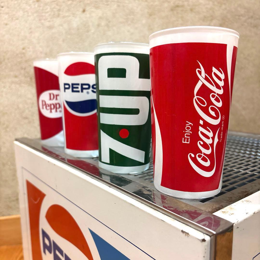 70年代　ペプシ　コカコーラ　7up ドクターペッパー　ミルクグラス　フルセット