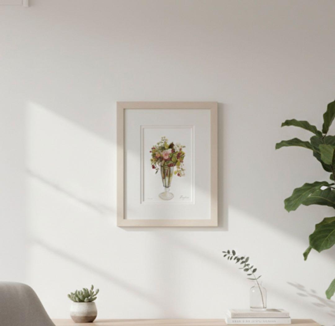 D008 橋本不二子 版画「my garden roses