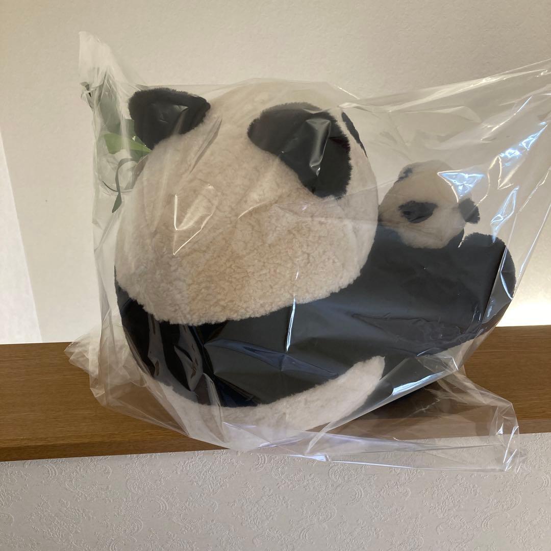 ★稀少《羊革・ベビーラム》パンダ親子セット上質毛皮素材　一点物
