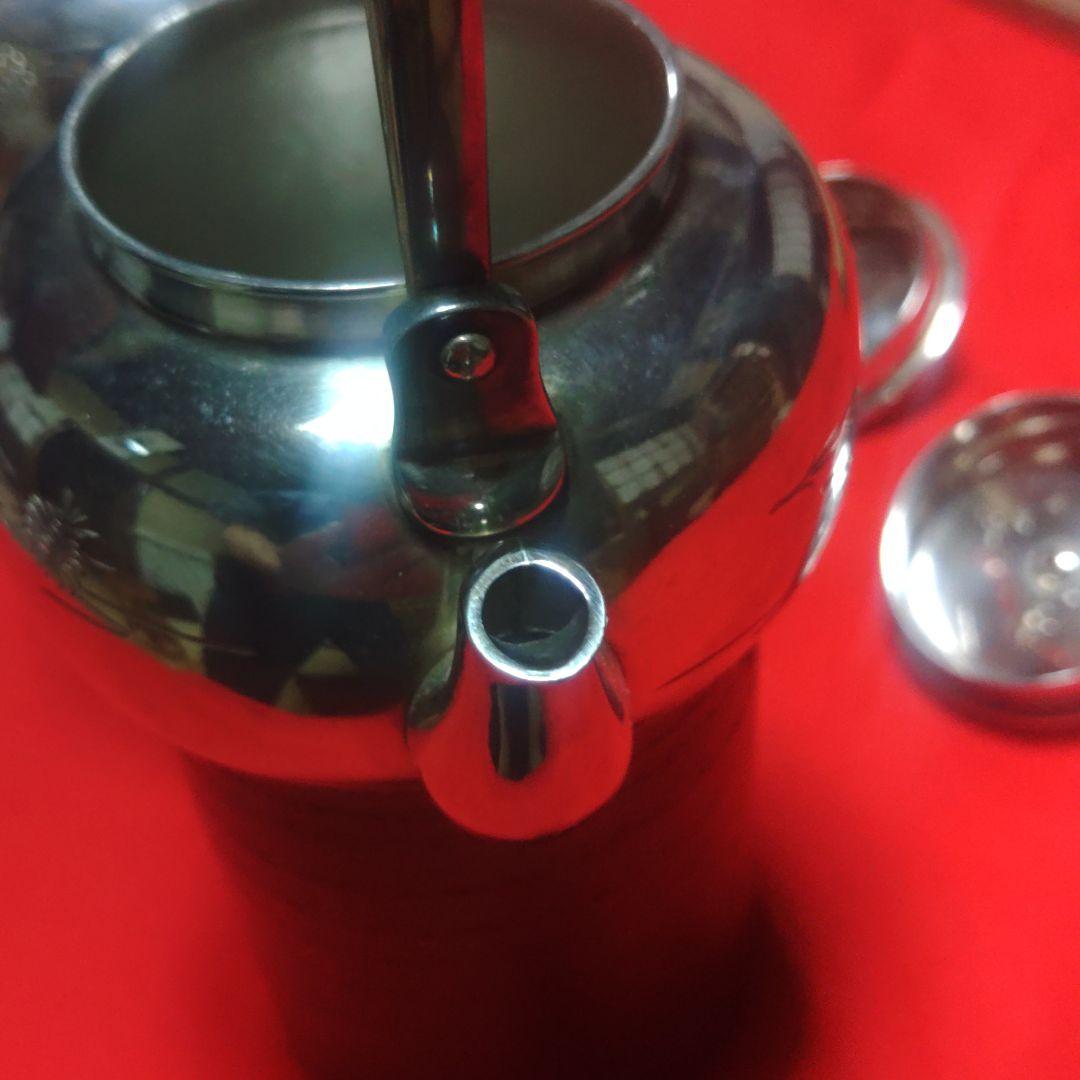 茶道具　中川浄益　南鐐昔形酒次　松毬堂葉毛彫　純銀　遺品整理-sim1