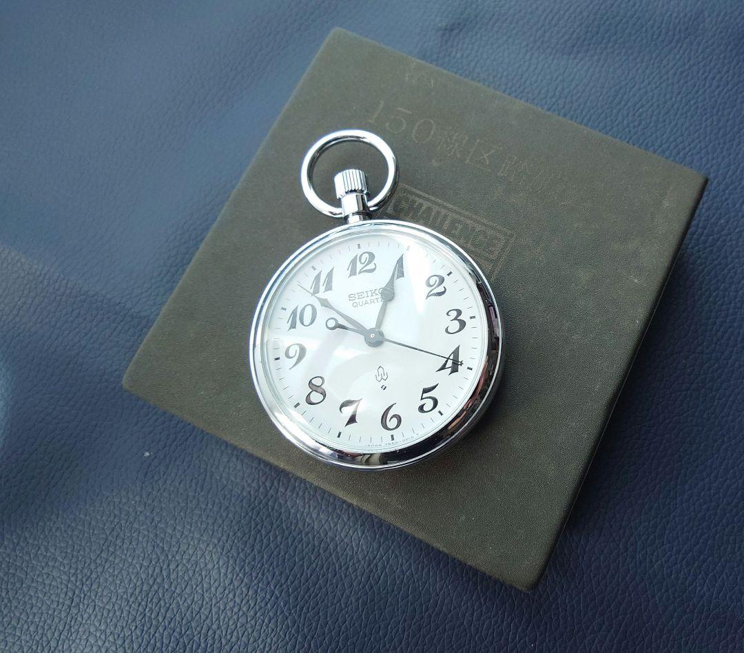 【チャレンジ20000キロ刻印/稼働】SEIKOセイコー鉄道懐中時計 専用箱あり
