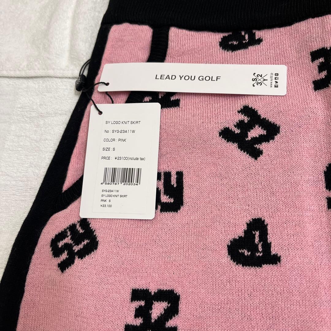 SY32 ニットスカート ピンク/黒
