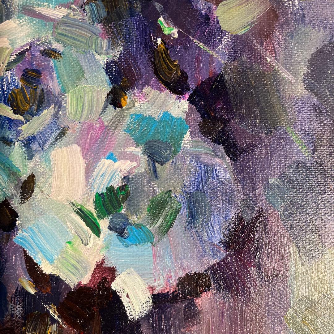 ★秀作★手書き油絵 花瓶の花 額付 絵画 インテリア 油彩画