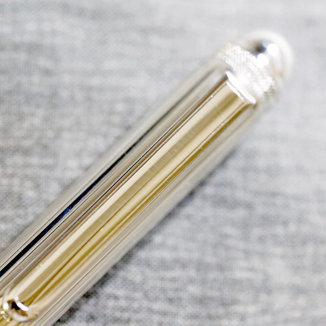 【美品】プラチナ ダブルアクション スターリングシルバー ボールペン シャープ