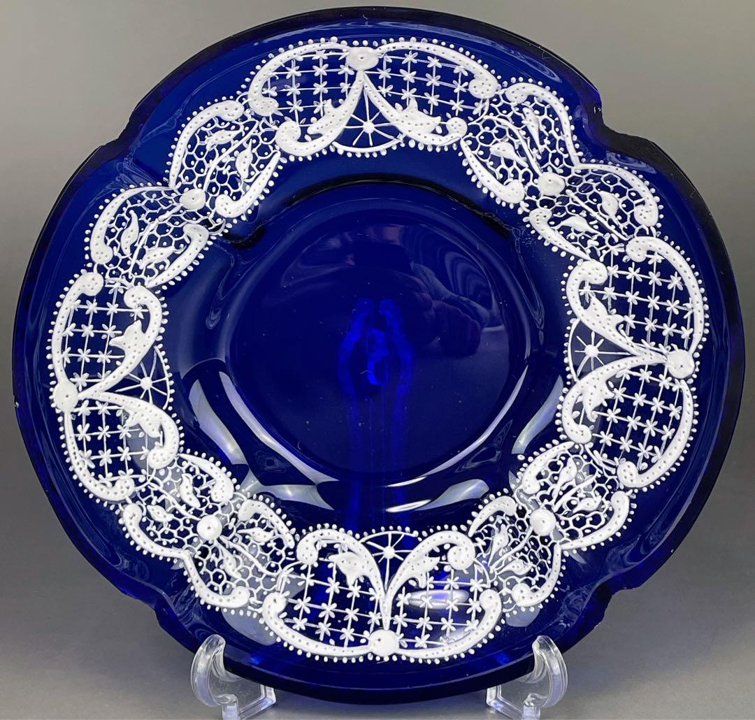 【希少】ホワイトレース ハンドル付き 盛り上げ グラス カップ ソーサー