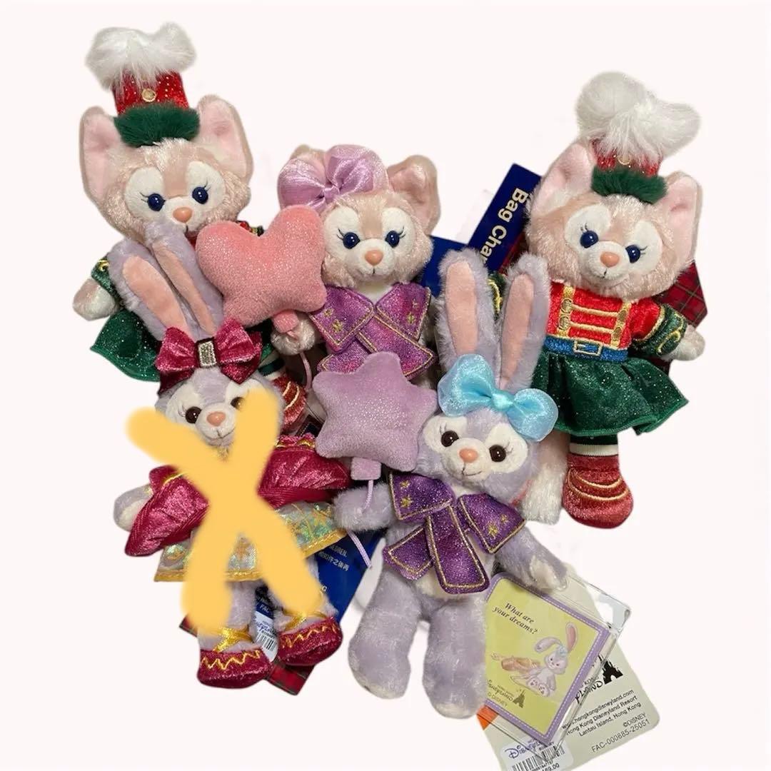 週末セール　香港ディズニーランドステラルーリーナベルぐるみキーチェーン4点セット