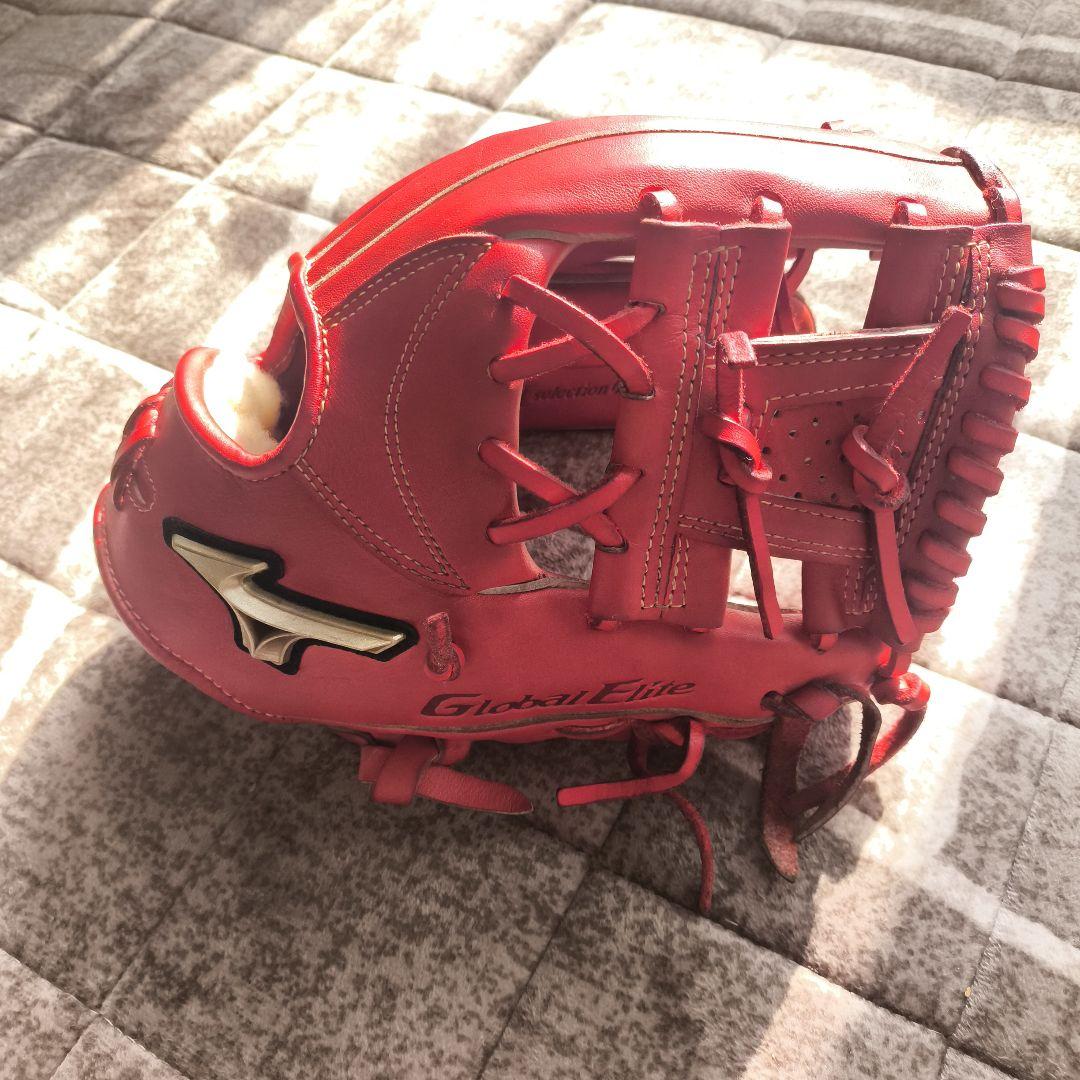Mizuno Global Elite 硬式グローブ レッド