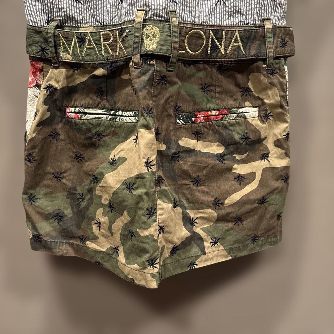 マークアンドロナ　　迷彩＆ストライプワンピース ワンピース