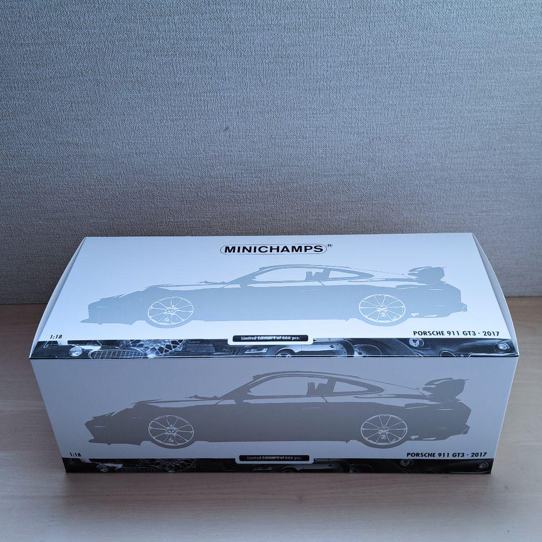 【開封美品】 ミニチャンプス 1/18 ポルシェ 911 GT3 (2017)