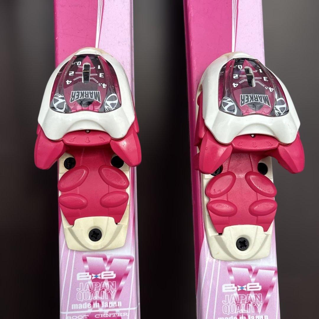 ジュニアスキー128㎝　ストック100㎝セット　女の子