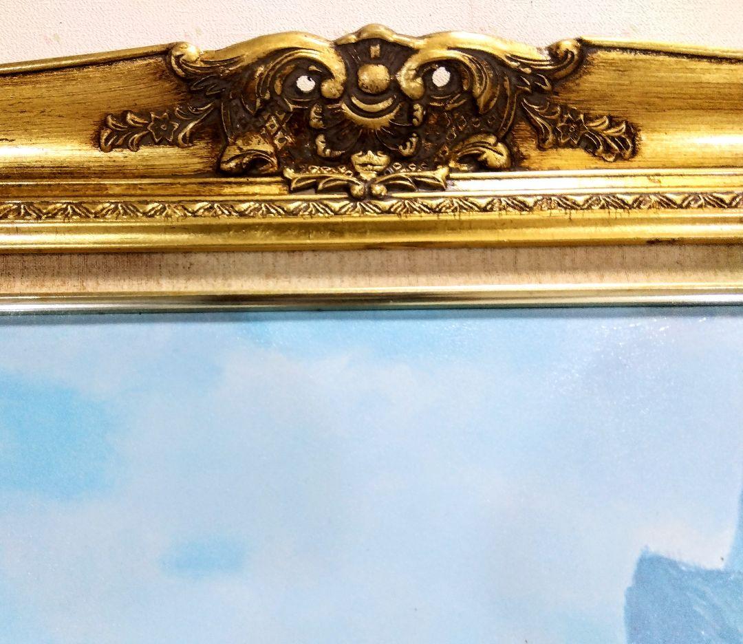 風景画　油彩画　 アンティーク額縁　ゴールドフレーム　【P20号】「匿名配送」