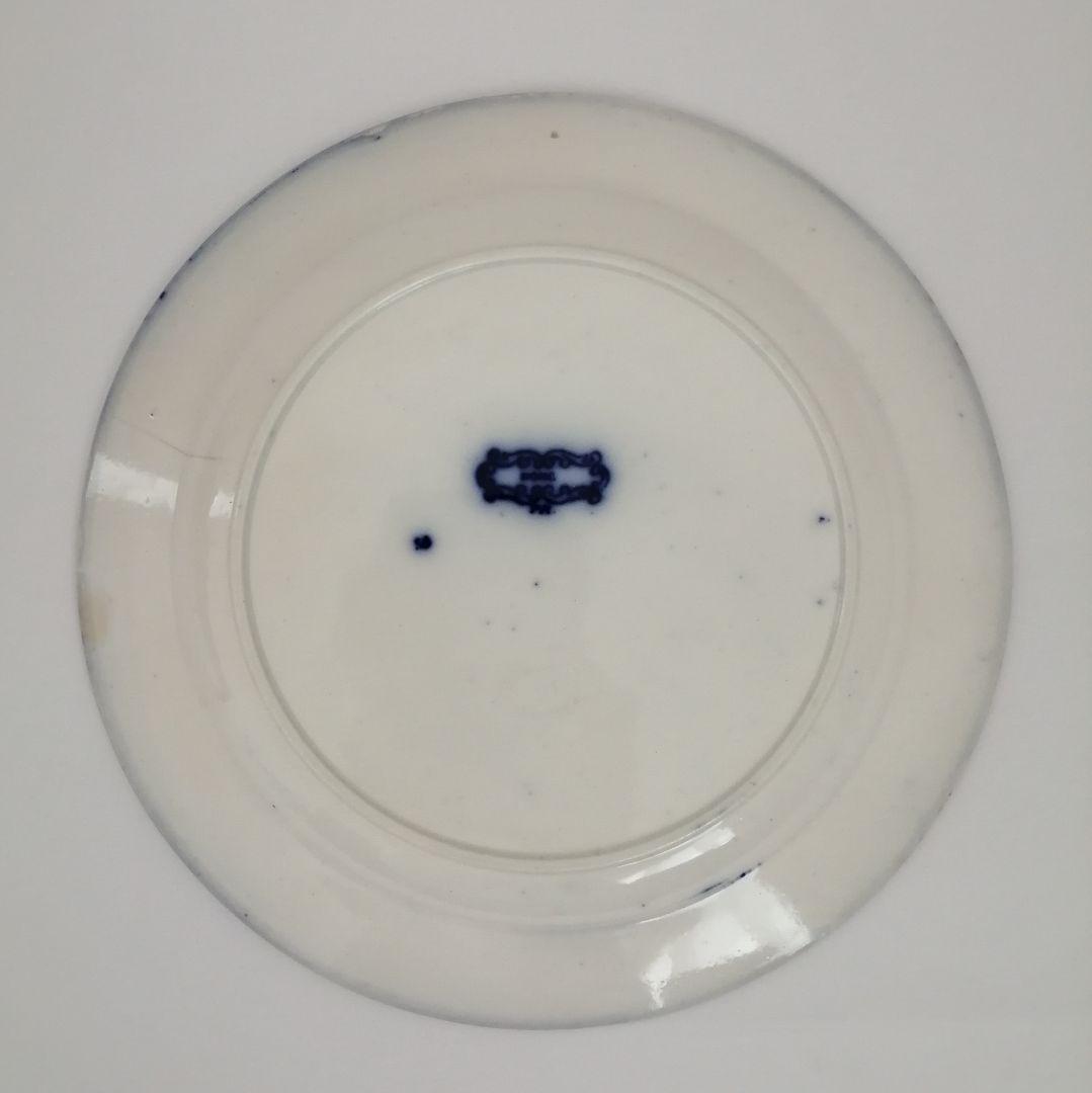 デルフト　阿蘭陀焼　ペトルスレグー　フローブルー　金彩にじみ手　皿１客