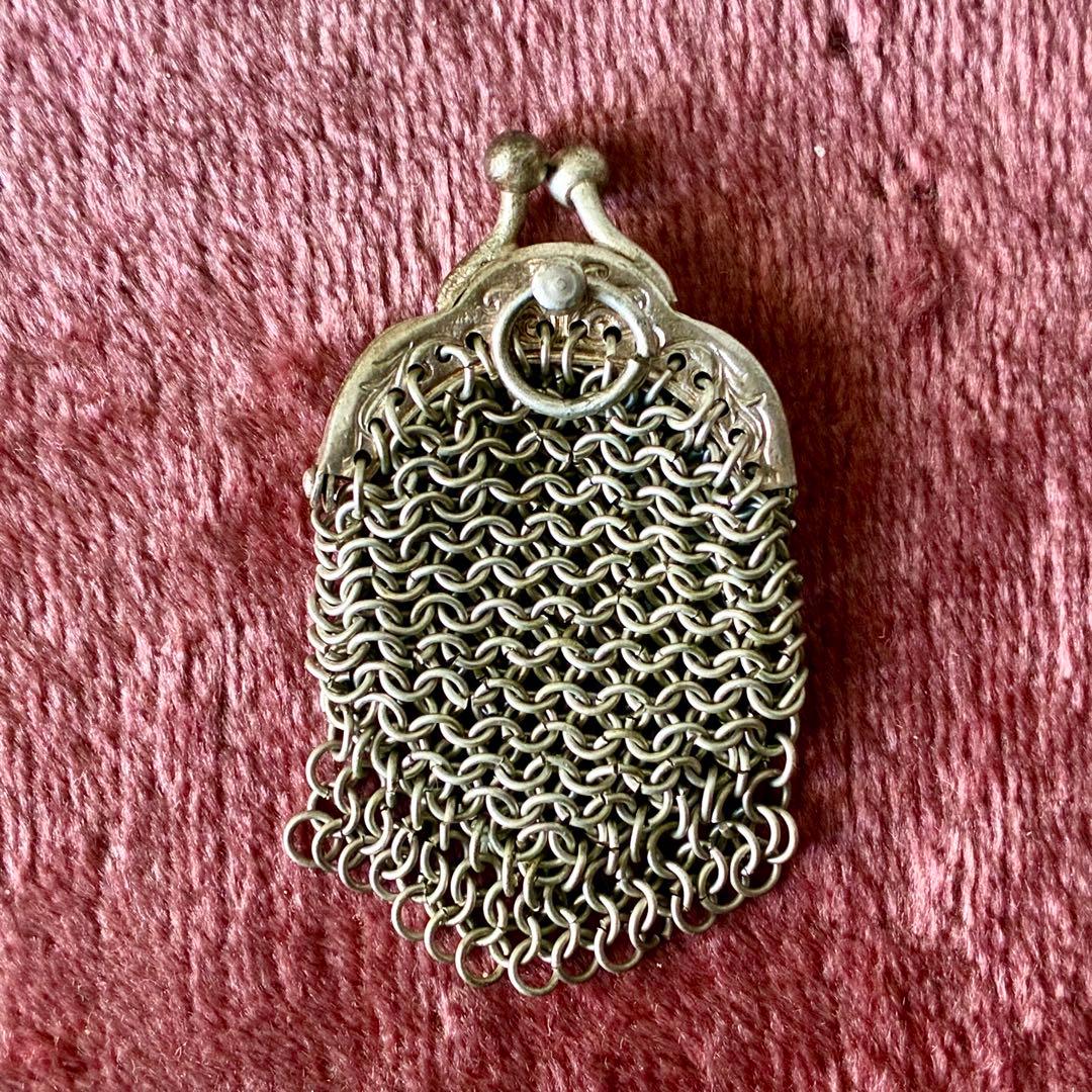 ドール用小さなメッシュパース　シャトレーン用ケース　フランスアンティーク