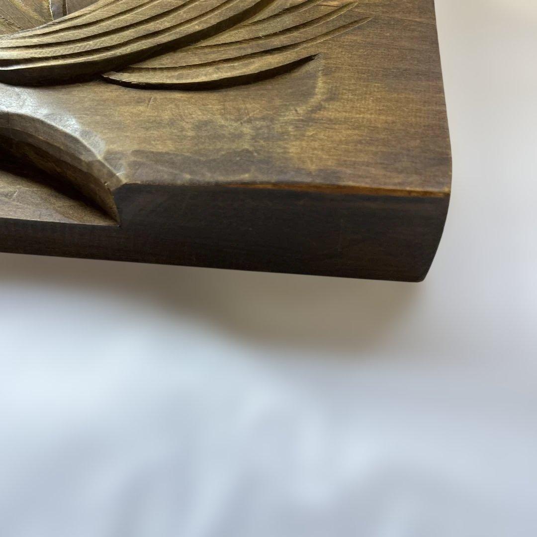 木製　木彫り　女性の横顔　北海道　アイヌ