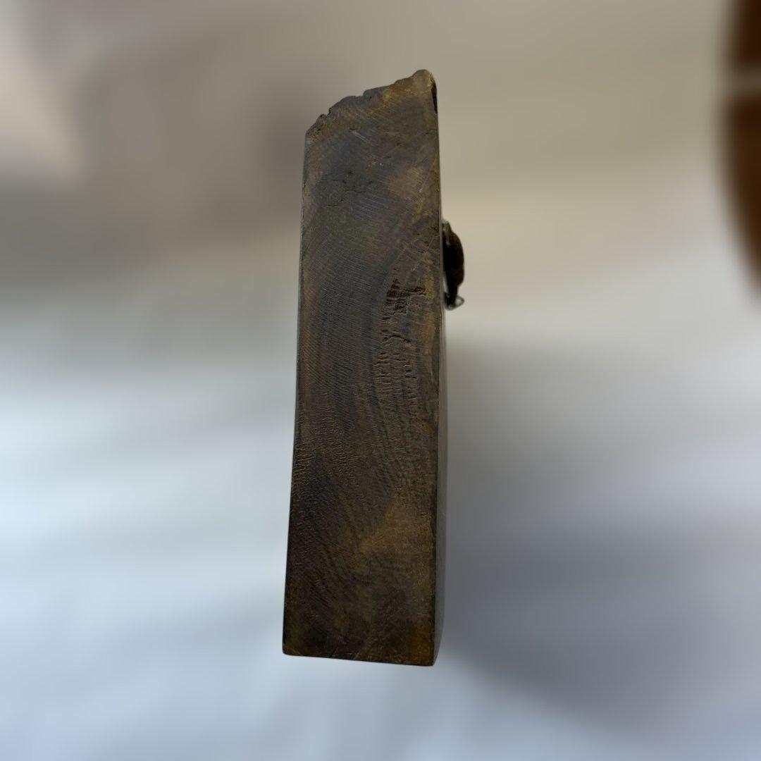 木製　木彫り　女性の横顔　北海道　アイヌ