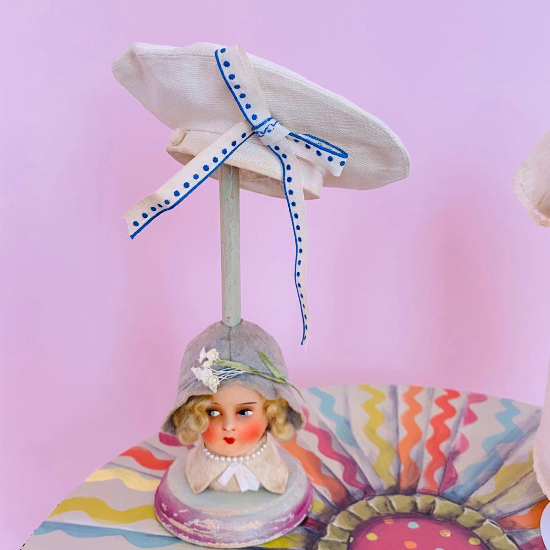 アンティークドールのセーラードレス&ハット