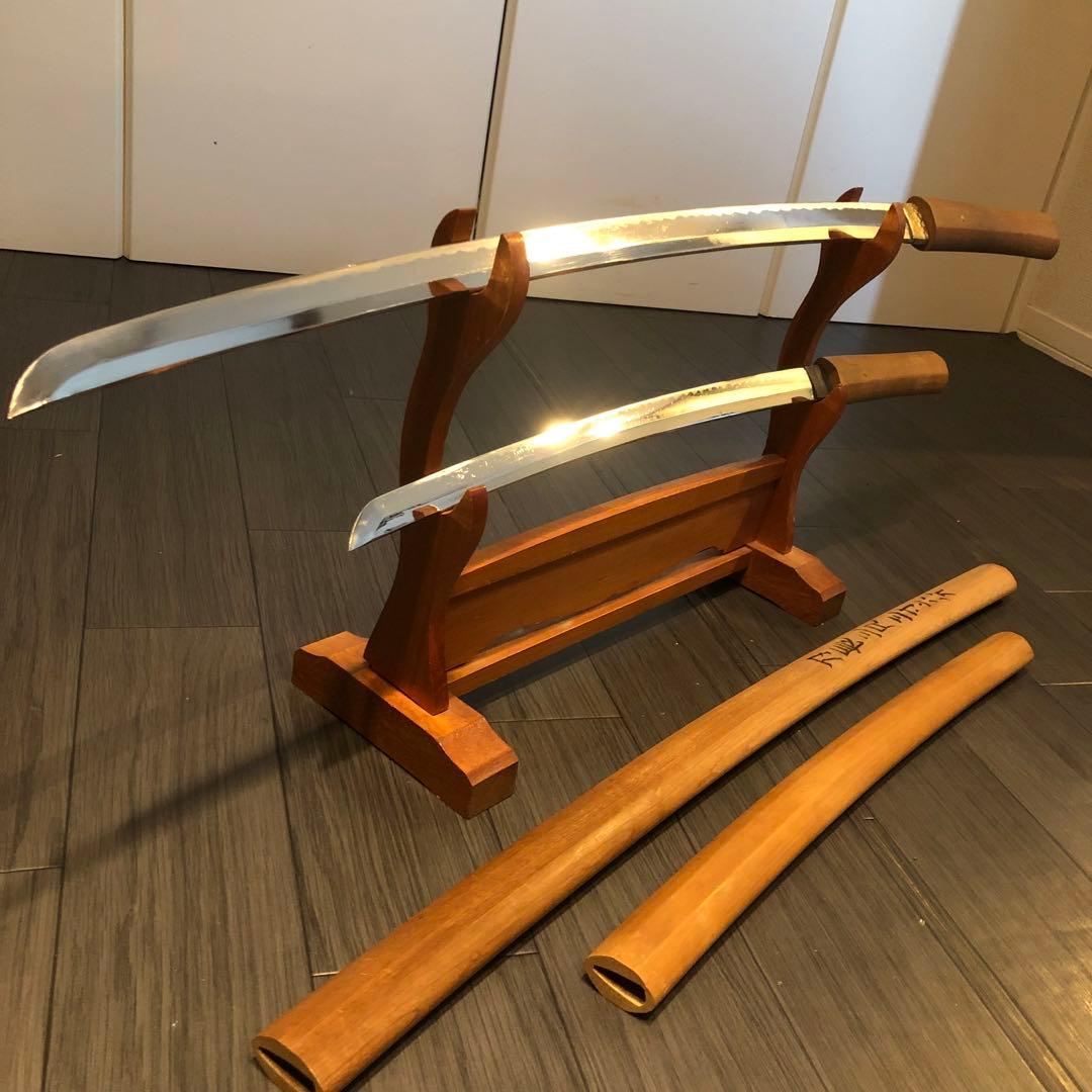 模造刀 白鞘 合金製 大小セット　長脇差　2本　拵え　太刀　居合刀