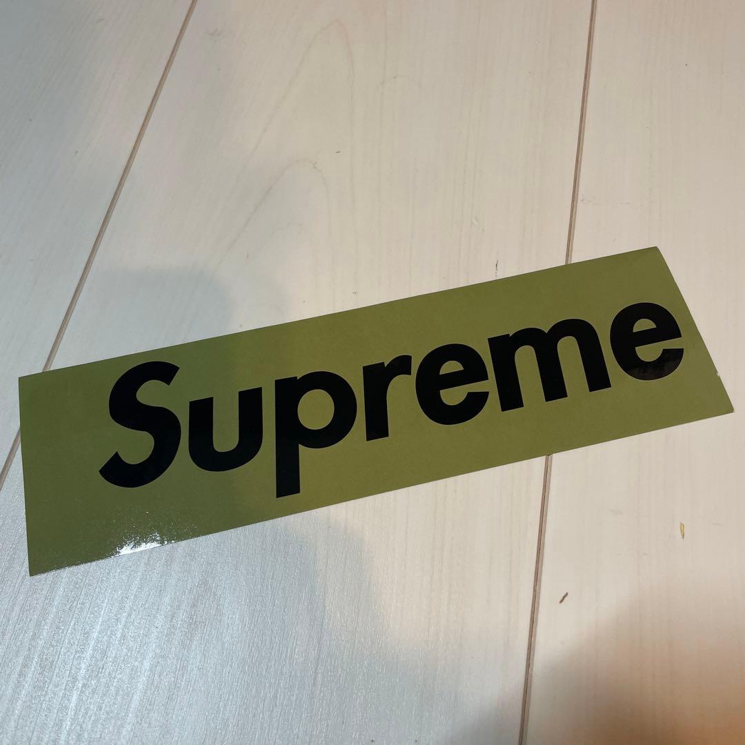 初期物 supreme box logo sticker カーキ　ステッカー