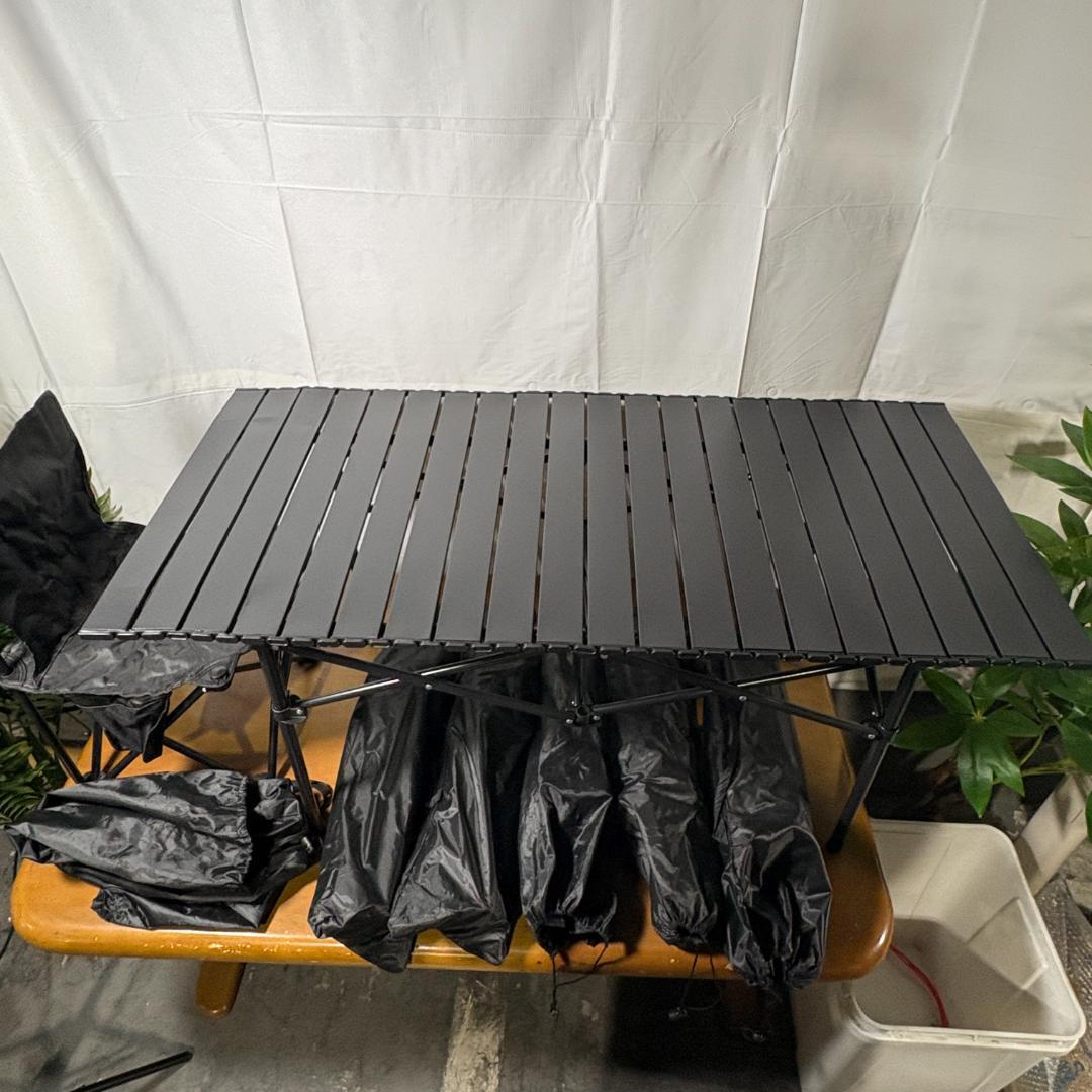 Hxuolue屋外用ピクニックテーブルと椅子のセット、超軽量、折りたたみ式、組み